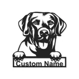 Custom Labrador Retriever Led Light Metal Wall Art Personalized Dog Lover Gift Living Room Pet Decor