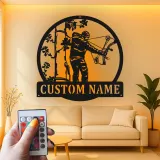 Insegna in metallo LED personalizzata per cacciatori di archi - Regalo per appassionati di tiro con l'arco - Decorazione per man cave 2