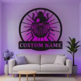 Custom Beetle Led Light Metal Wall Art Unique Gift for Entomologists Nature-Inspired Home Decor