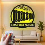 Custom Xylophone Led Light Metal Wall Art Personalized Musician Gift Music Room Decor for Music Lovers