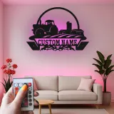 Décoration murale en métal personnalisée Tracteur de ferme avec rétroéclairage LED Cadeau pour agriculteur Décor rustique pour maison de campagne