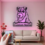 Insegna in metallo LED personalizzata Schnauzer regalo per amanti dei cani decorazione per soggiorno