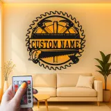 Décoration murale en métal personnalisée avec éclairage LED d'outils de menuisier 2