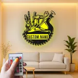 Décoration murale en métal LED personnalisée pour bricoleur - Cadeau pour garage et atelier