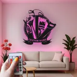 Cartel de metal personalizado con luz LED de juego de herramientas para regalo de manitas, decoración de garaje o taller 3