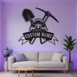 Custom Coal Miner LED Metal Sign | Personalized Man Cave Wall Art | Illuminated Mining Decor | Unique Retirement Gift for Him