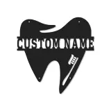 Insegna in metallo LED personalizzata a forma di dente decorazione ufficio dentistico regalo insegna per clinica dentale