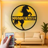 Cartel LED de caballo personalizado | Decoración mural ecuestre personalizada | Decoración para establo y granero | Regalo para amantes de los caballos