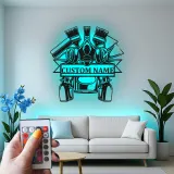 Décoration murale en métal personnalisée Outils de peintre avec rétroéclairage LED Cadeau personnalisé pour artistes Décoration de studio pour peintres
