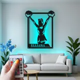 Insegna in metallo LED personalizzata per cheerleader - Regalo per appassionati di cheerleading per camera da letto o decorazione per palestra