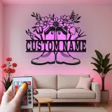 Personalized Gardener Name Sign with LED | Custom Metal Wall Art for Garden | Outdoor Patio Decor Gift