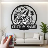 Personalisiertes Triceratops LED Licht Metallschild Geschenk für Kinderzimmer Dekor für Dinosaurierliebhaber
