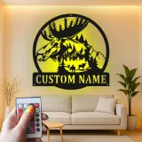 Custom Moose Metal Sign with LED | Personalized Wildlife Wall Art | Rustic Cabin & Lodge Decor for Hunter Gift