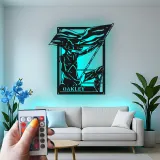 Custom Flag Bearer Led Light Metal Wall Art Personalized Gift for Patriotic Decor Living Room or Office Display