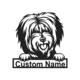 Cartel de metal LED de perro peludo personalizado, regalo para amantes de las mascotas, decoración para salón o espacio para mascotas
