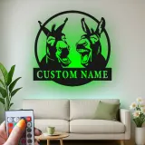 Cartel de metal LED personalizado de burros riendo regalo rústico para amantes de los animales decoración de granja