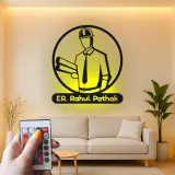 Décoration murale en métal personnalisée pour ingénieur avec rétroéclairage LED - Cadeau pour les ingénieurs, décoration de bureau pour professionnels de l'ingénierie