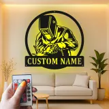 Cartel de metal LED personalizado para soldadores, regalo para mecánicos, decoración de taller
