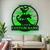 Insegna in metallo LED a forma di dinosauro personalizzata, regalo per decorare la stanza dei bambini per amanti dei dinosauri