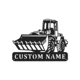 Insegna in metallo personalizzata con LED Bulldozer Regalo per appassionati di costruzione Decorazione per garage o ufficio