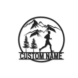 Custom Trail Runner Metal Art | Personalized LED Sign for Mountain Runner | Hiking & Outdoor Wall Decor Gift