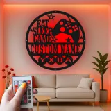 Insegna LED gamer personalizzata | Arte in metallo personalizzata per sala giochi | Decorazione luminosa con controller | Regalo per figlio adolescente