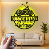 Cartel de metal LED personalizado para garaje de motocicletas, regalo para él, decoración para man cave