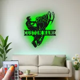 Custom Snowmobile Metal Sign | Personalized LED Wall Art for Man Cave | Extreme Winter Sports Rider Gift