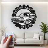 Cartel de metal LED de coche clásico personalizado regalo para entusiastas de coches decoración de garaje o cueva de hombre