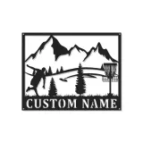 Insegna in metallo LED a forma di disc golf personalizzata - Regalo per appassionati di disc golf, decorazione per sala giochi o esterni