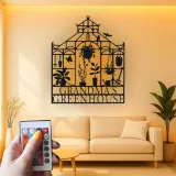 Panneau personnalisé pour serre avec LED | Décoration murale en métal sur mesure pour le jardin | Cadeau pour mamie jardinière | Déco murale