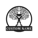 Décoration murale en métal personnalisée avec lumière LED - Arbre de vie pour la méditation