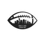 Plaque LED skyline football personnalisée | Décoration murale en métal de ville personnalisée | Décor salle de jeux et cadeau pour fan de sport | Lumière pour espace masculin
