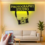 Fotostudio-Schild | Individuelle Vintage-Kamera LED-Wandkunst | Metall-Dekoration für Fotografen-Geschenk