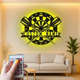 Insegna in metallo LED personalizzata per dartboard regalo per giocatori di freccette decorazione per sala giochi 1