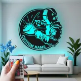 Cartel de metal LED personalizado para soldadores, regalo para decoraciones de garaje o taller