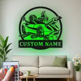 Insegna in metallo personalizzata con luce LED per auto sportive regalo per appassionati di auto decorazione garage o man cave