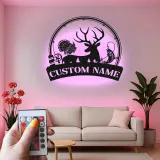 Insegna in metallo LED personalizzata per caccia e pesca, regalo per amanti dell'outdoor, decorazione per baita o man cave