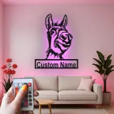 Personalisierte LED-Metall-Wandkunst mit Esel – Geschenk mit Bauernhoftier, rustikale Wohnkultur für Tierliebhaber