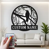 Custom Raven Metal Wall Art | Personalized LED Light Gothic Decor | Custom Name Sign for Home, Cabin or Studio