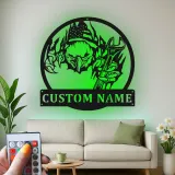 Custom Eagle with Wrench Led Light Metal Wall Art Patriotic Gift for Mechanics Garage Decor