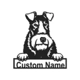 Cartel de metal LED de Schnauzer personalizado, regalo para amantes de los perros, decoración para el salón