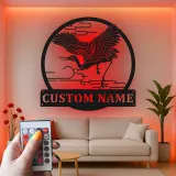 Insegna in metallo LED gru personalizzata regalo per amanti della natura decorazione elegante per soggiorno