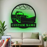 Snow Plow Truck Metal Sign | Custom LED Garage Wall Art | Personalized Gift for Driver | Heavy Duty Vehicle Decor