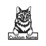 Insegna in metallo personalizzata con luce LED per gatti - Regalo per amanti dei gatti, decorazione per soggiorno o camera da letto
