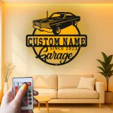 Custom Classic Car Led Light Metal Wall Art Personalized Garage Gift for Him Man Cave Decor 4