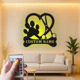 Insegna in metallo LED personalizzata per toelettatore di cani - Regalo per amanti degli animali - Decorazione per salone di toelettatura