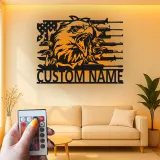 Cartel de metal personalizado con águila y rifles, regalo patriótico para veteranos, decoración para man cave o garaje