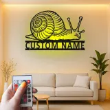 Personalized Snail LED Sign | Custom Metal Garden Art | Outdoor Nature Lover Gift | Whimsical Yard Decor