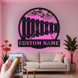 Custom Xylophone Led Light Metal Wall Art Personalized Musician Gift Music Room Decor for Music Lovers